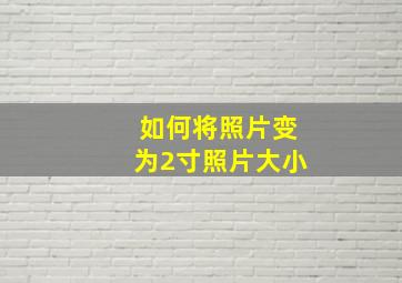 如何将照片变为2寸照片大小