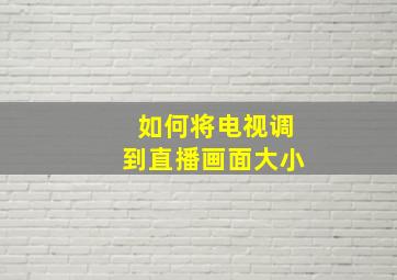 如何将电视调到直播画面大小