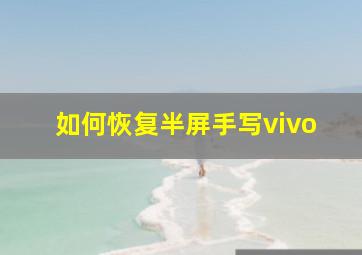 如何恢复半屏手写vivo