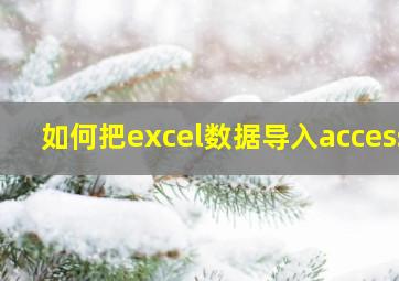 如何把excel数据导入access