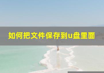 如何把文件保存到u盘里面