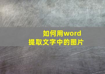 如何用word提取文字中的图片