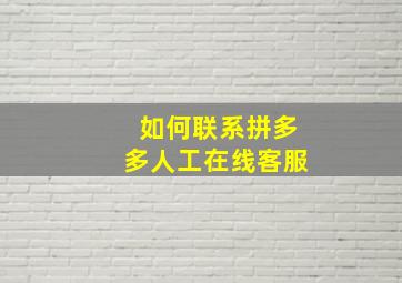 如何联系拼多多人工在线客服