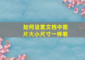 如何设置文档中图片大小尺寸一样呢