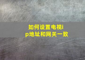 如何设置电视ip地址和网关一致