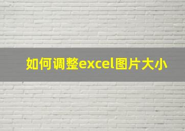 如何调整excel图片大小