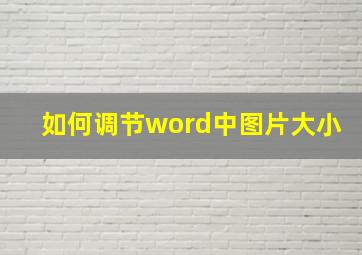 如何调节word中图片大小