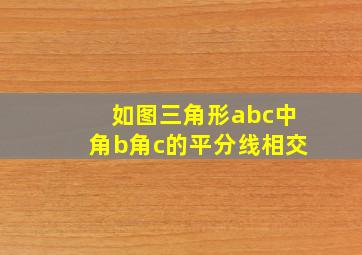 如图三角形abc中角b角c的平分线相交