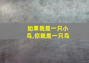 如果我是一只小鸟,你就是一只鸟