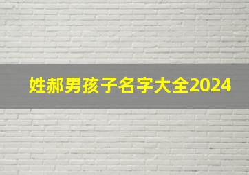 姓郝男孩子名字大全2024