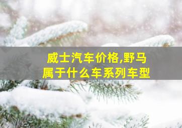 威士汽车价格,野马属于什么车系列车型