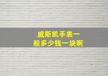 威斯凯手表一般多少钱一块啊