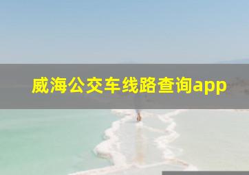 威海公交车线路查询app