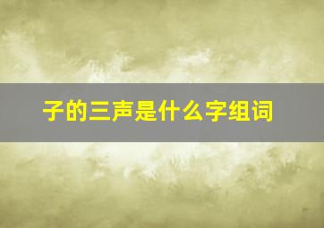 子的三声是什么字组词