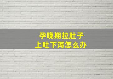 孕晚期拉肚子上吐下泻怎么办