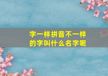 字一样拼音不一样的字叫什么名字呢