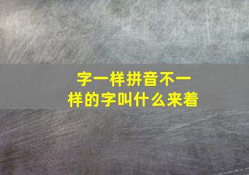 字一样拼音不一样的字叫什么来着