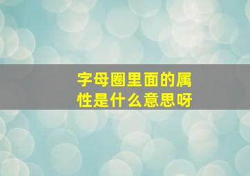 字母圈里面的属性是什么意思呀