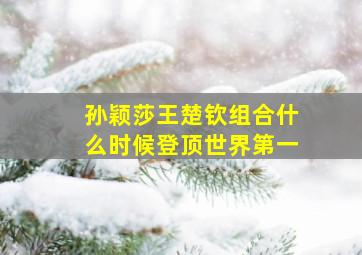 孙颖莎王楚钦组合什么时候登顶世界第一