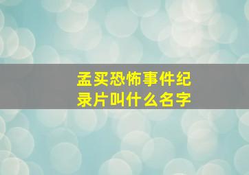 孟买恐怖事件纪录片叫什么名字