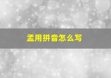 孟用拼音怎么写