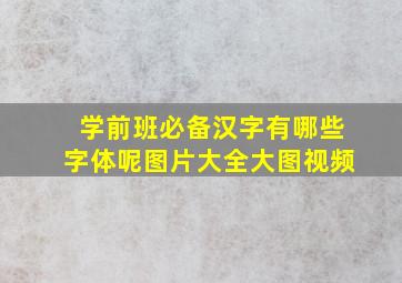 学前班必备汉字有哪些字体呢图片大全大图视频