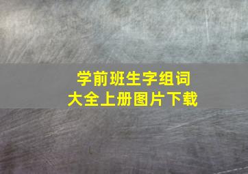 学前班生字组词大全上册图片下载