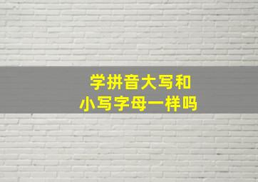 学拼音大写和小写字母一样吗