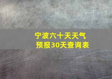 宁波六十天天气预报30天查询表