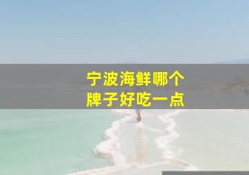 宁波海鲜哪个牌子好吃一点