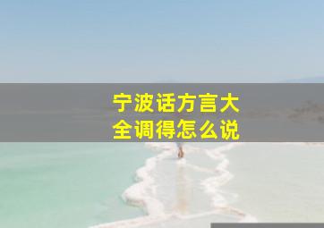 宁波话方言大全调得怎么说