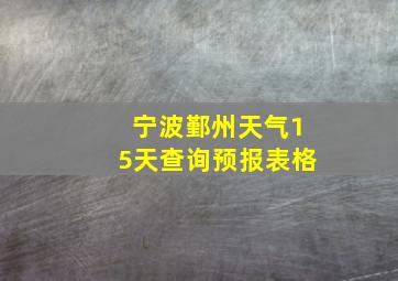 宁波鄞州天气15天查询预报表格