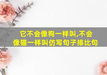 它不会像狗一样叫,不会像猫一样叫仿写句子排比句