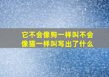 它不会像狗一样叫不会像猫一样叫写出了什么