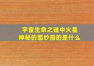 宇宙生命之谜中火星神秘的面纱指的是什么