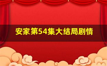 安家第54集大结局剧情