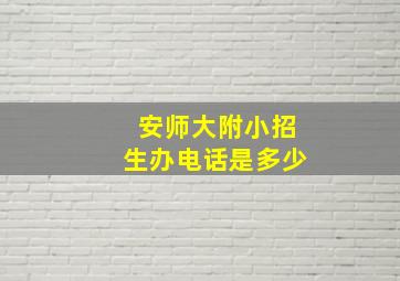 安师大附小招生办电话是多少