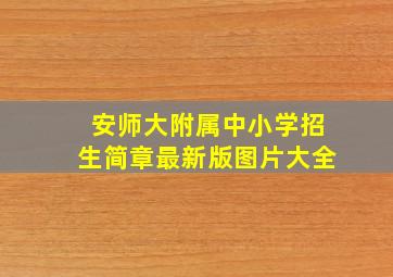 安师大附属中小学招生简章最新版图片大全