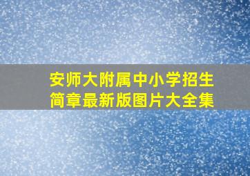 安师大附属中小学招生简章最新版图片大全集