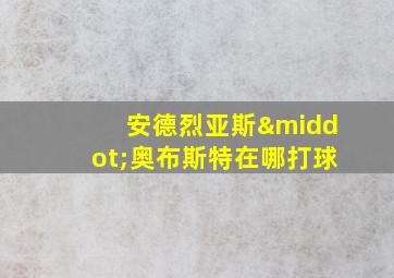 安德烈亚斯·奥布斯特在哪打球