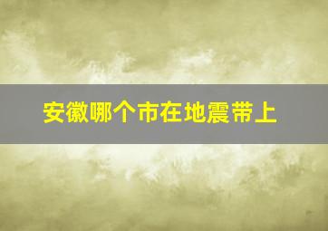 安徽哪个市在地震带上