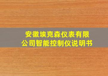 安徽埃克森仪表有限公司智能控制仪说明书