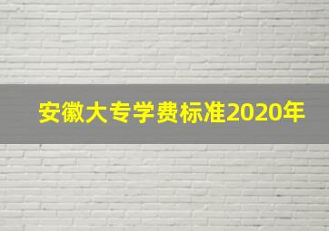 安徽大专学费标准2020年