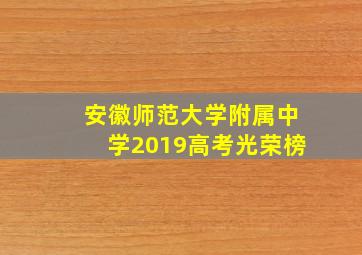 安徽师范大学附属中学2019高考光荣榜