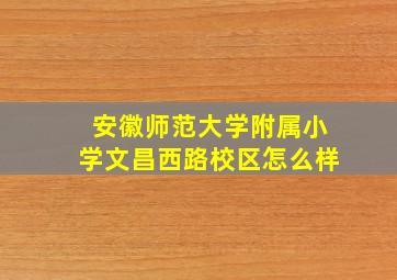 安徽师范大学附属小学文昌西路校区怎么样