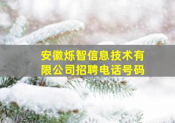 安徽烁智信息技术有限公司招聘电话号码