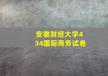 安徽财经大学434国际商务试卷