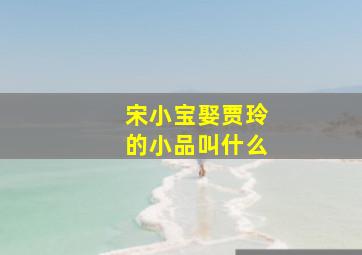 宋小宝娶贾玲的小品叫什么