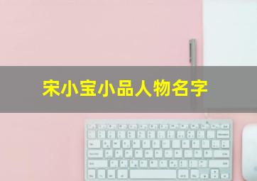 宋小宝小品人物名字