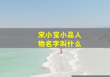 宋小宝小品人物名字叫什么